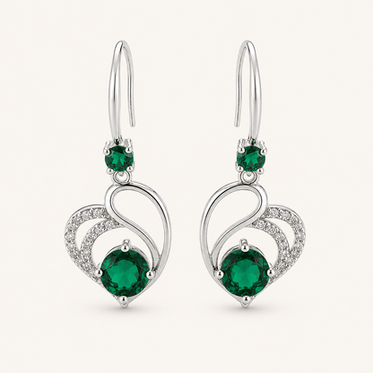 Seraphina White Gold Emerald Earrings