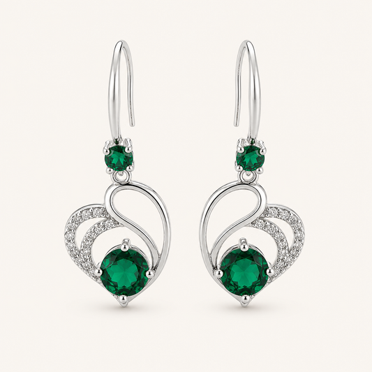Seraphina White Gold Emerald Earrings