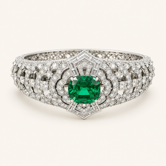 Lara White Gold Emerald Ring