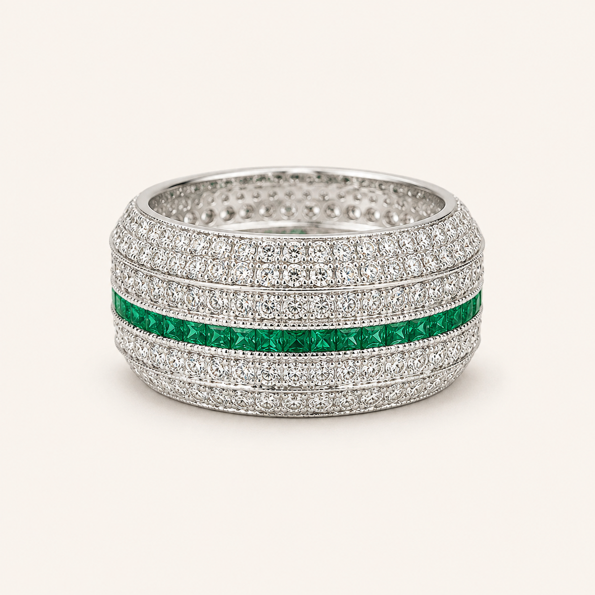 Celina White Gold Emerald Ring