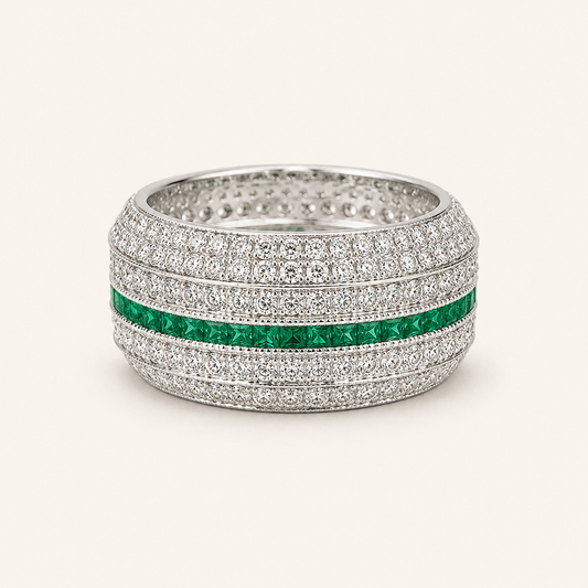 Celina White Gold Emerald Ring