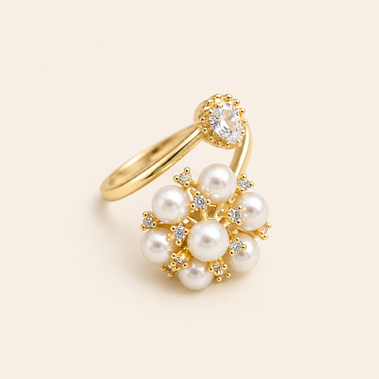 Jacinta Gold Pearl Ring
