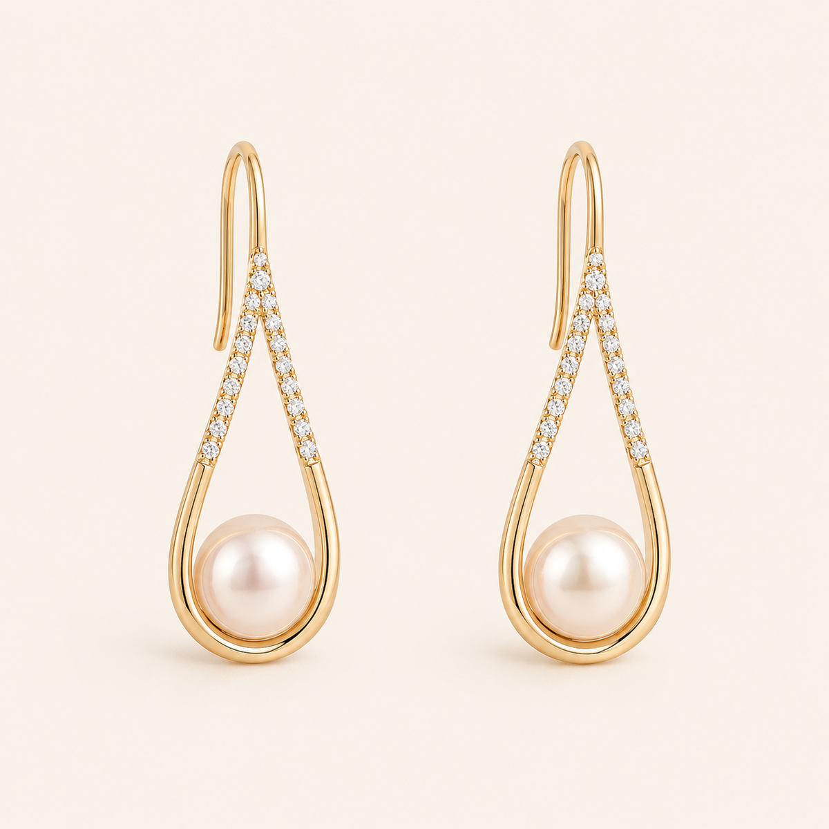 Isadora Rose Gold Pearl Earrings