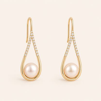 Isadora Rose Gold Pearl Earrings