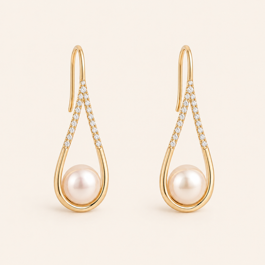 Isadora Rose Gold Pearl Earrings