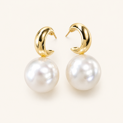 Harlow Gold Pearl Earrings