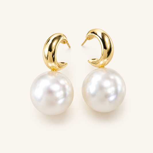 Harlow Gold Pearl Earrings
