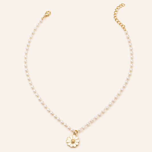 Gianna White Gold Pearl Necklace