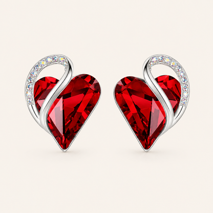 Elodie White Gold Ruby Earrings