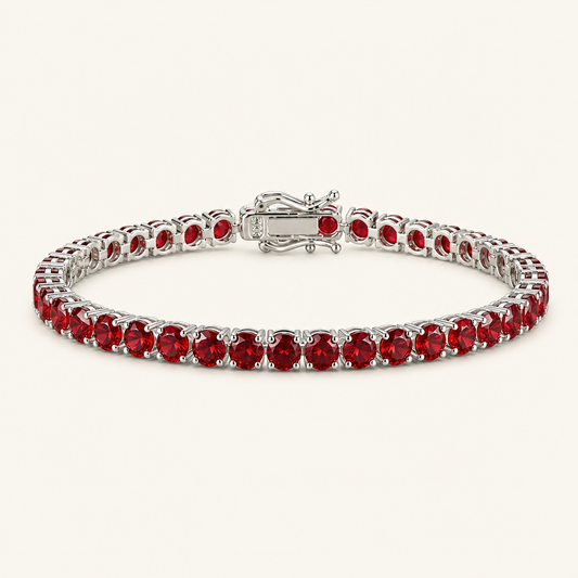 Donatella White Gold Ruby Bracelet