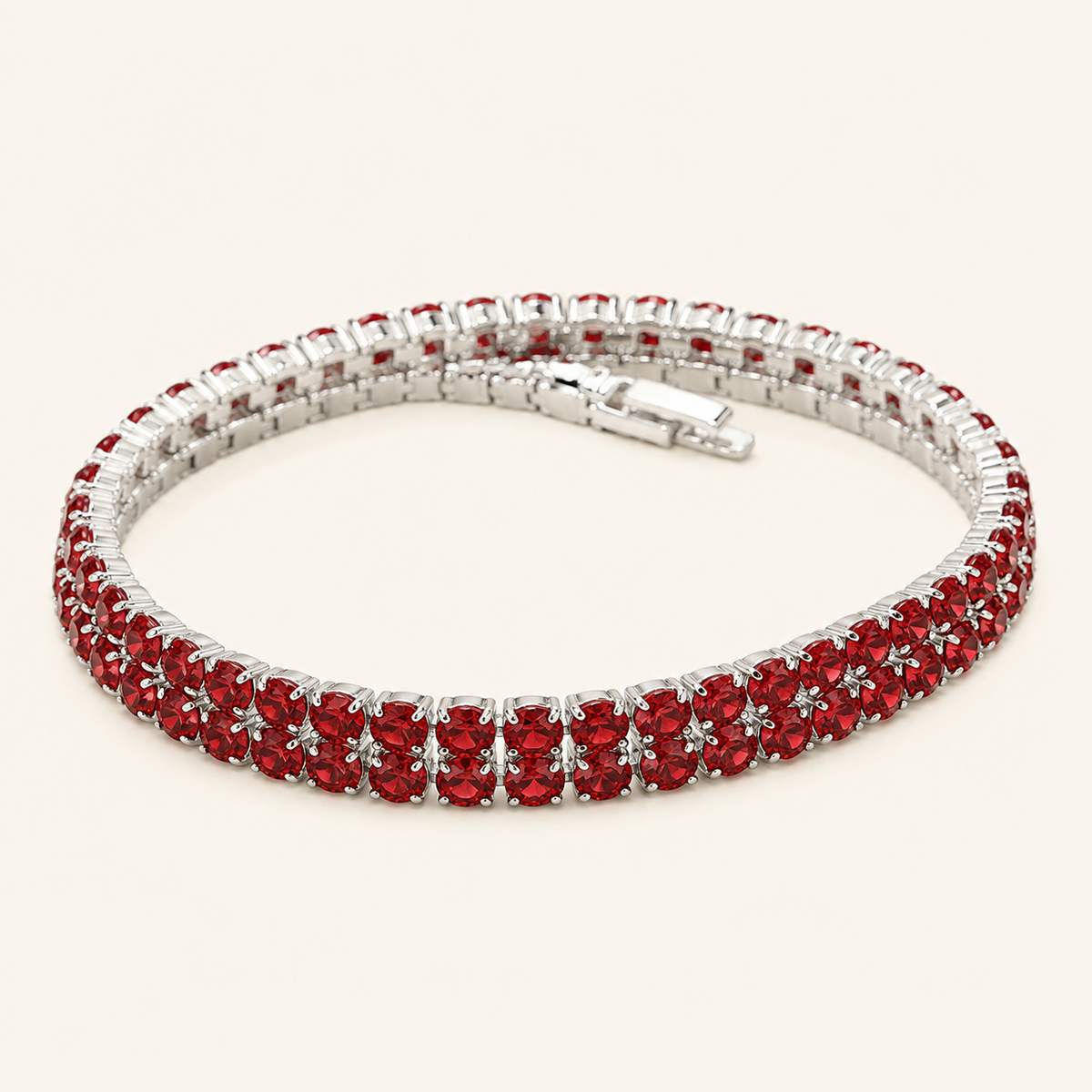 Alba White Gold Ruby Tennis
