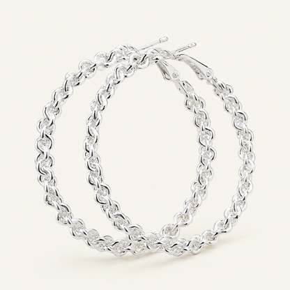 Clemence White Gold Chain Earrings