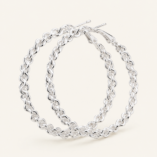 Clemence White Gold Chain Earrings