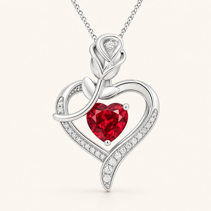Alena White Gold Ruby Necklace