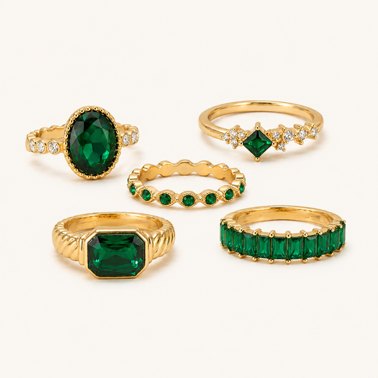 Zarina Gold Emerald Set