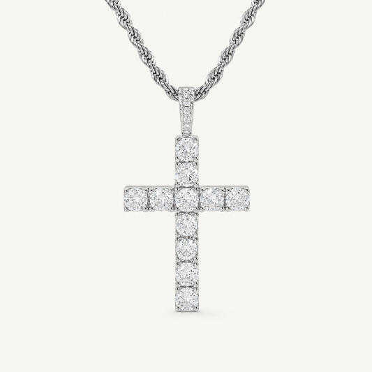 Anika White Gold Cross Necklace