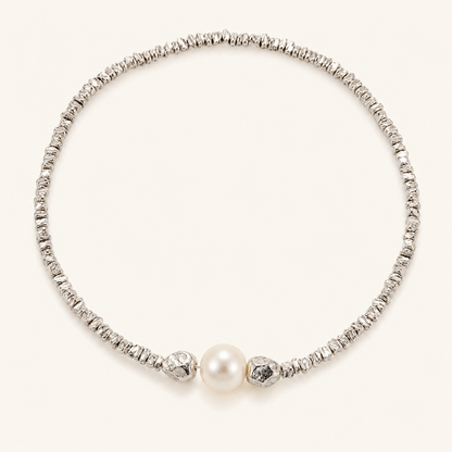 Aline Silver Pearl Choker Necklace