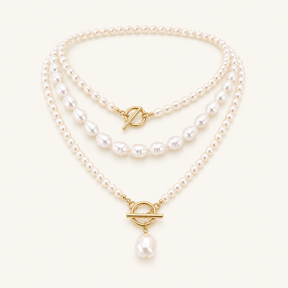 Fabienne Gold Pearl Necklace