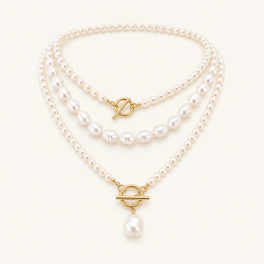 Fabienne Gold Pearl Necklace