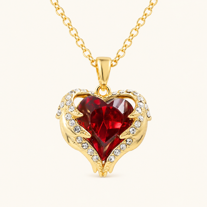 Annora Gold Ruby Heart Necklace