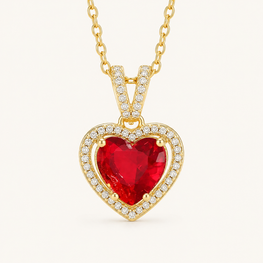 Carmessia Gold Ruby Necklace