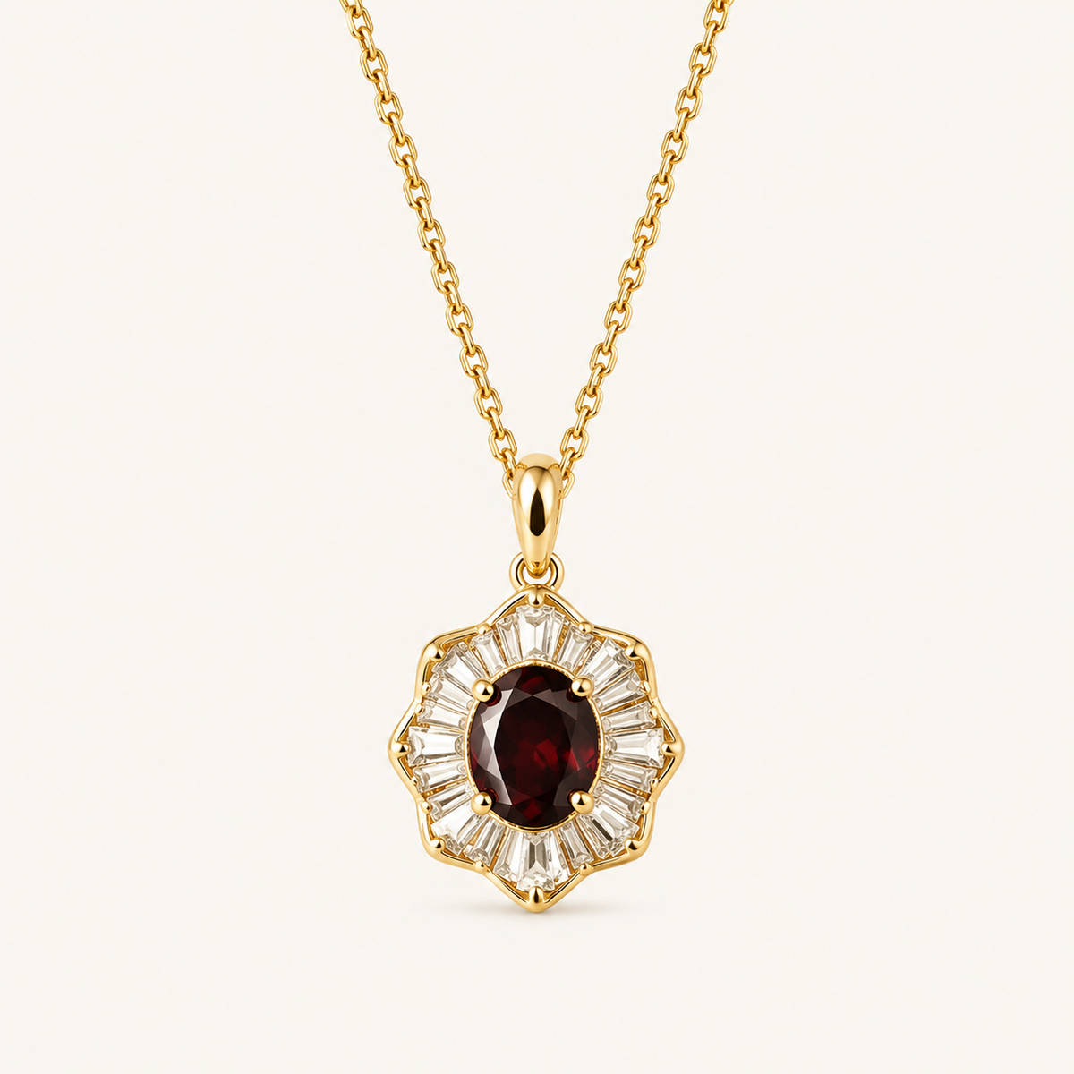 Kavella Gold Ruby Necklace