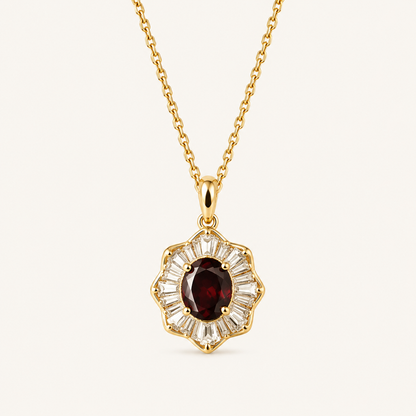Kavella Gold Ruby Necklace