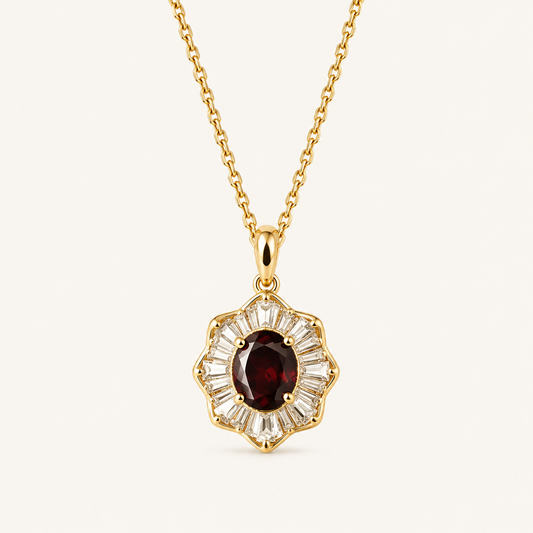 Kavella Gold Ruby Necklace