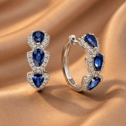 Maren White Gold Sapphire Earrings