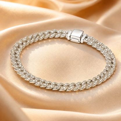 Marina White Gold Cuban Bracelet