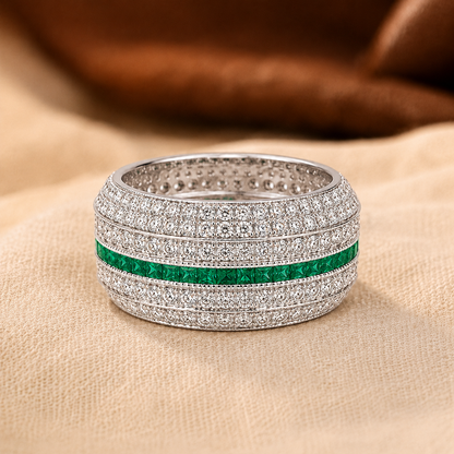 Celina White Gold Emerald Ring