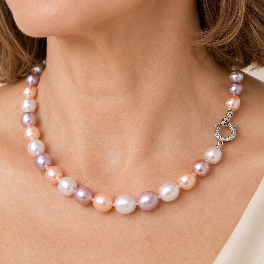 Felicia White Gold Pearl Necklace
