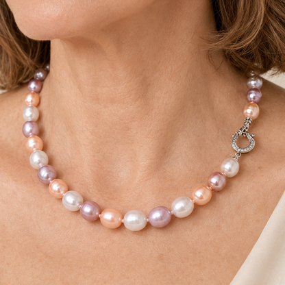 Felicia White Gold Pearl Necklace