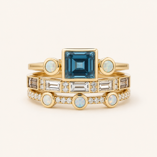 Maura Gold Sapphire Set