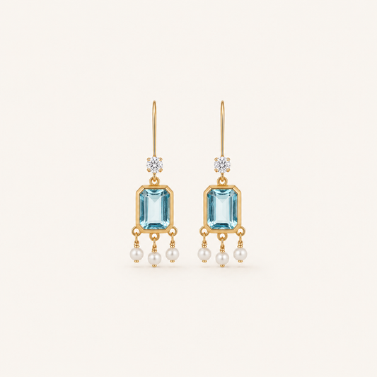 Veronica Gold Sapphire Earrings
