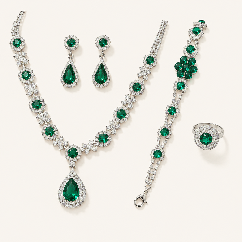 Adriana White Gold Set