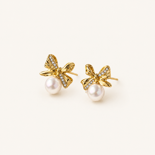 Gisele Gold Pearl Earrings
