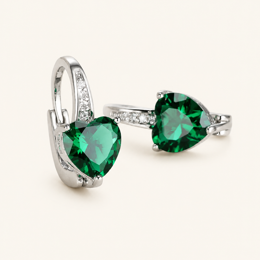 Yara Silver Emerald Earrings