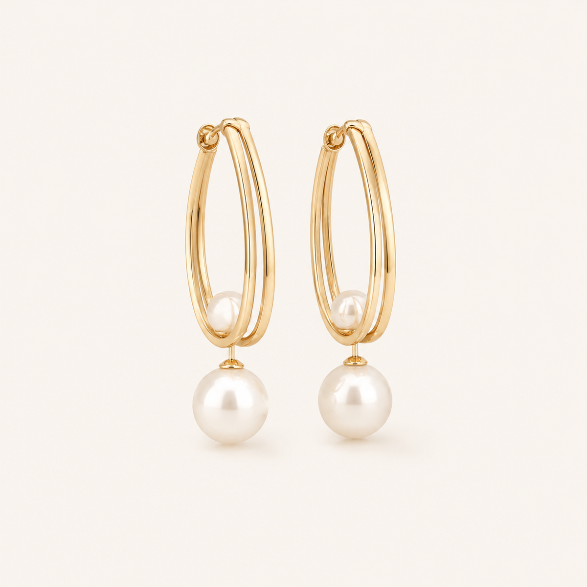 Kalinda Gold Pearl Earrings