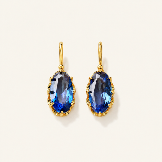 Paulina Gold Sapphire Earrings