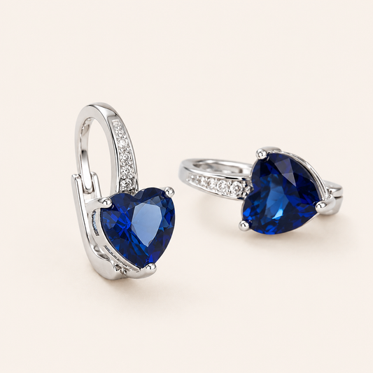 Lunara Silver Sapphire Earrings