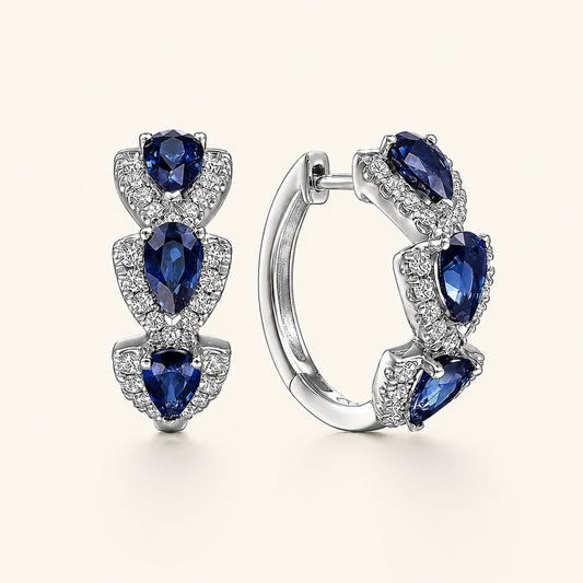 Maren White Gold Sapphire Earrings