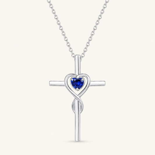 Hope White Gold Sapphire Necklace