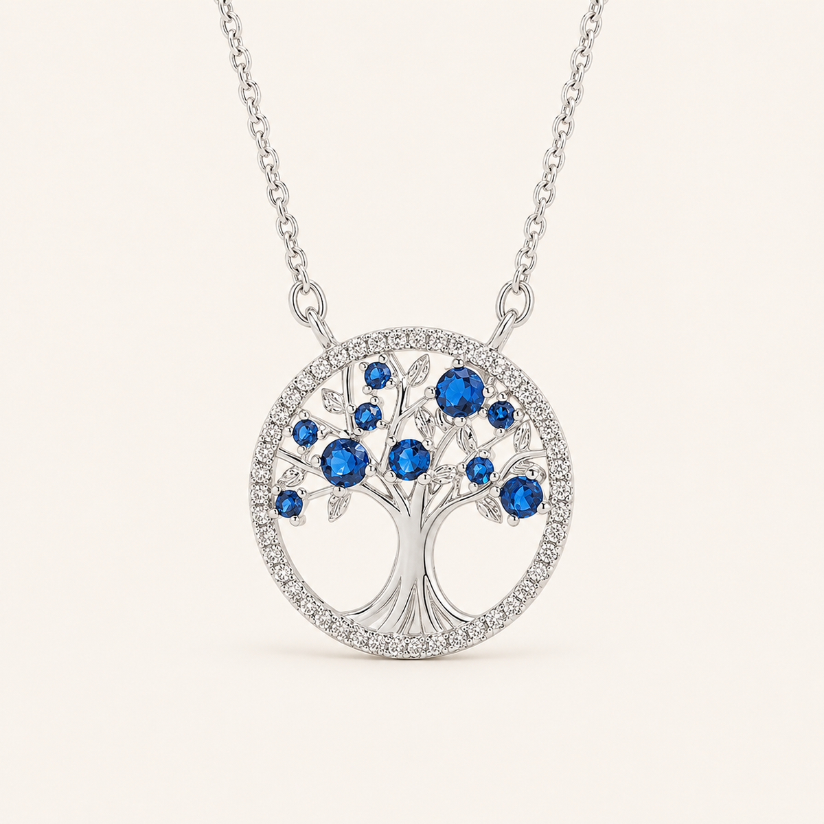 Kyra White Gold Sapphire Necklace