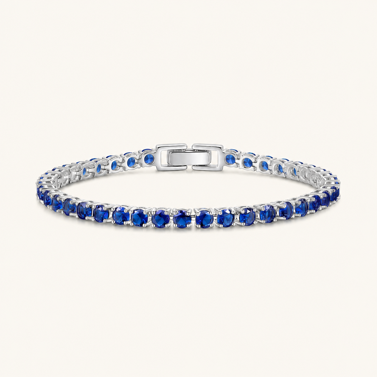 Jade White Gold Sapphire Bracelet