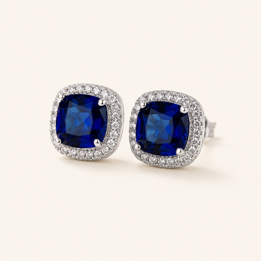 Helene Silver Sapphire Earrings