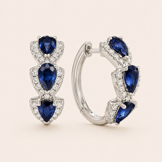 Estelle Silver Sapphire Earrings