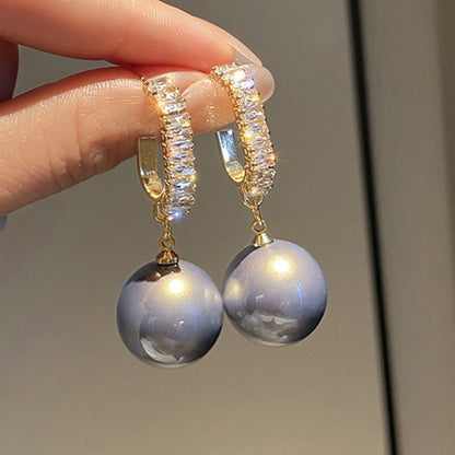 Giulia White Gold Pearl Earrings