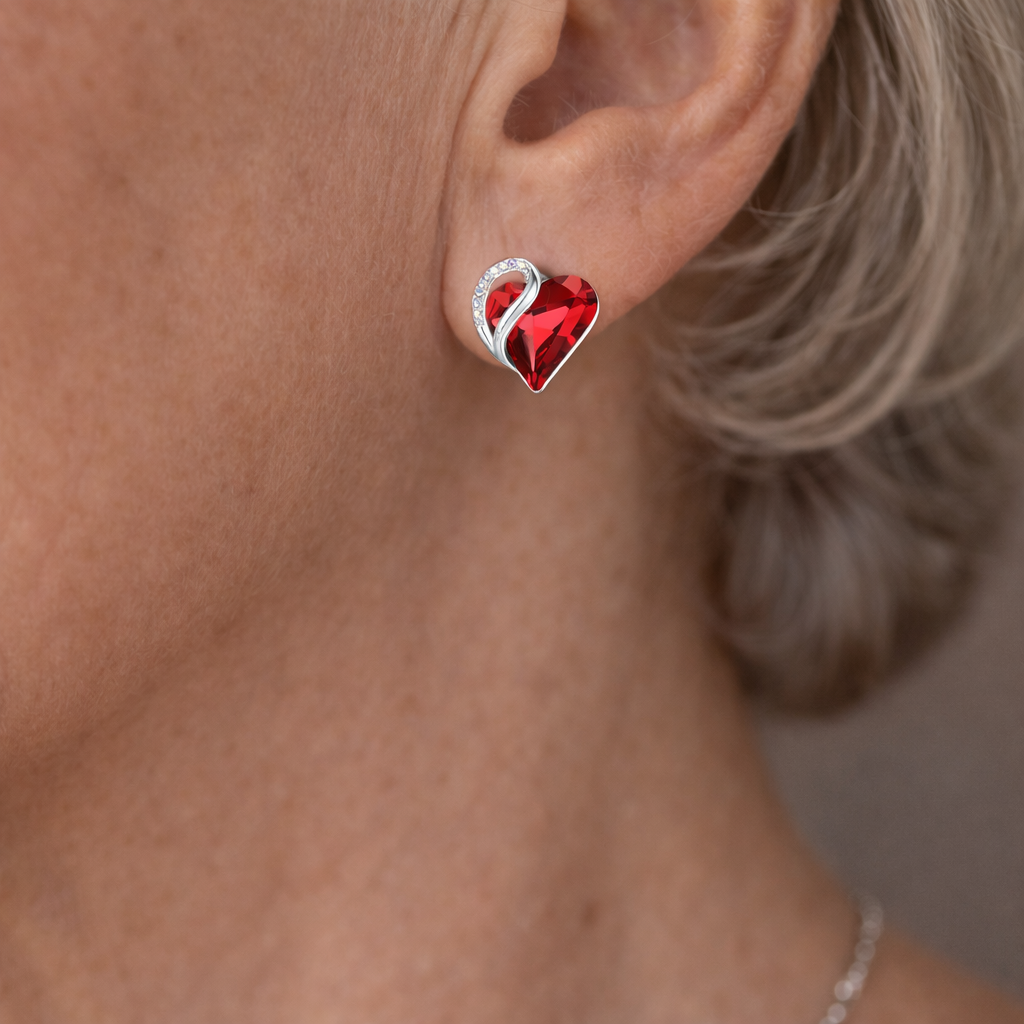 Elodie White Gold Ruby Earrings