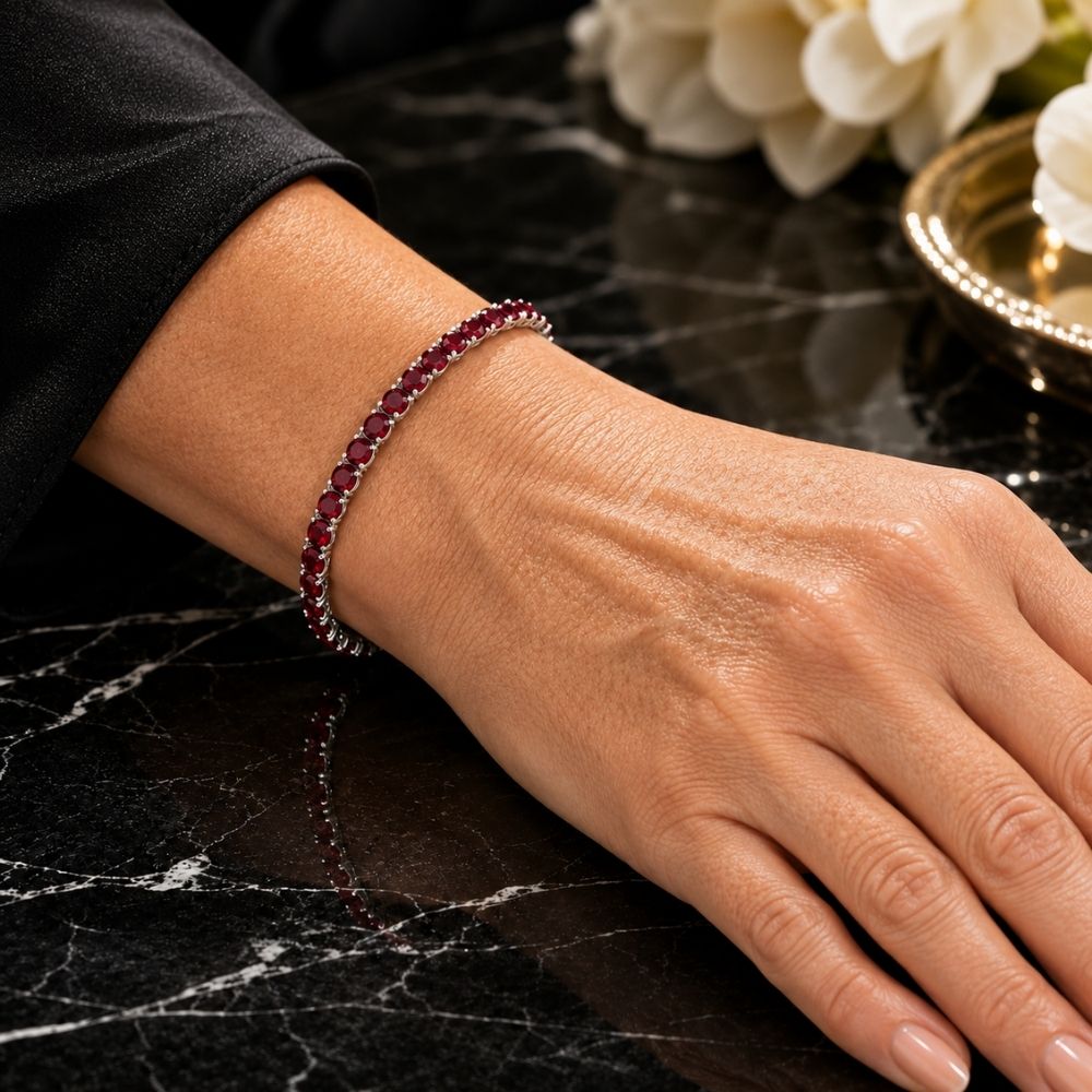 Donatella White Gold Ruby Bracelet